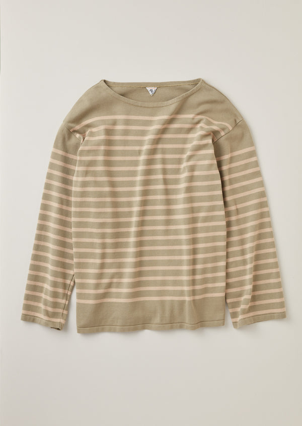 BARTON / バートン Middle Gauge Stripe Knit&Sewn