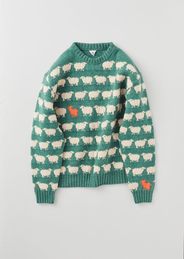 WILLIAM / ウィリアム Sheep Jacquard Knit クルーネック