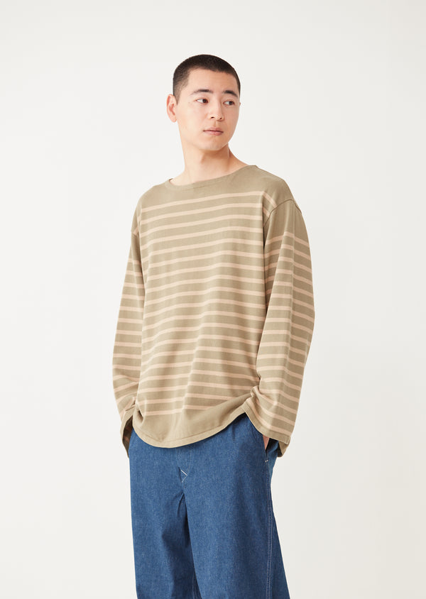 BARTON / バートン Middle Gauge Stripe Knit&Sewn